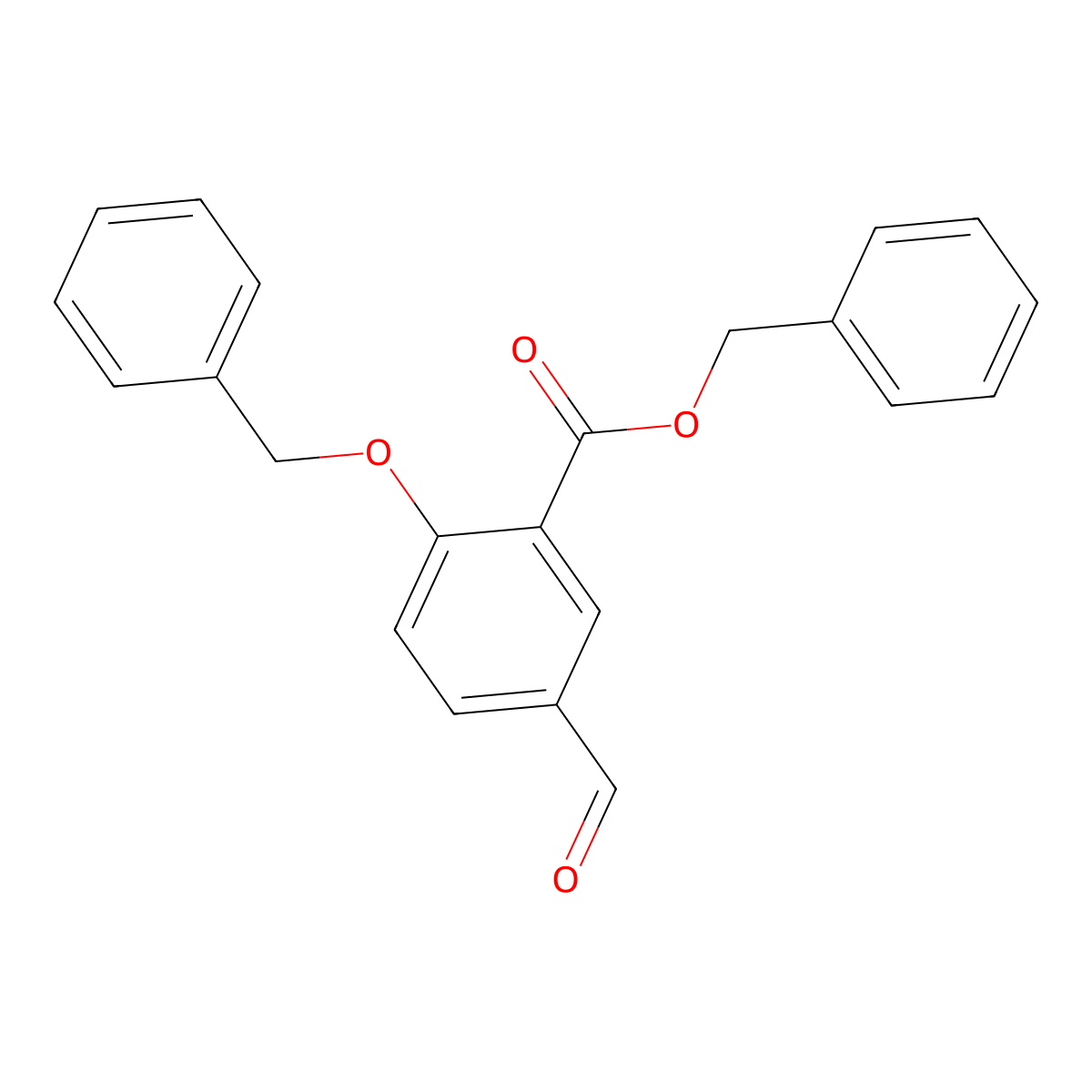 Benzyl 2-benzyloxy-5-formylbenzoate molecular structure, CAS 150258-60-9