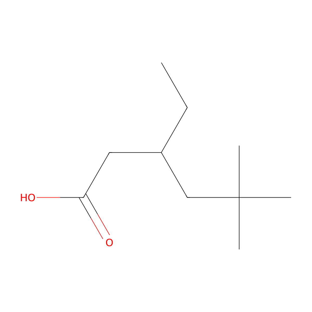 3-Ethyl-5,5-dimethylhexanoic acid molecular structure, CAS 1502582-72-0