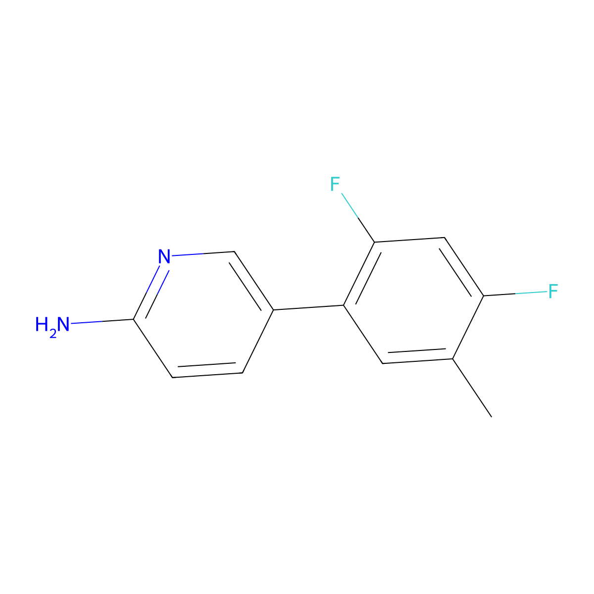 5-(2,4-Difluoro-5-methylphenyl)-2-pyridinamine molecular structure, CAS 1502590-97-7