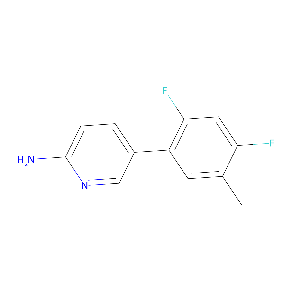 5-(2,4-Difluoro-5-methylphenyl)-2-pyridinamine molecular structure, CAS 1502590-97-7