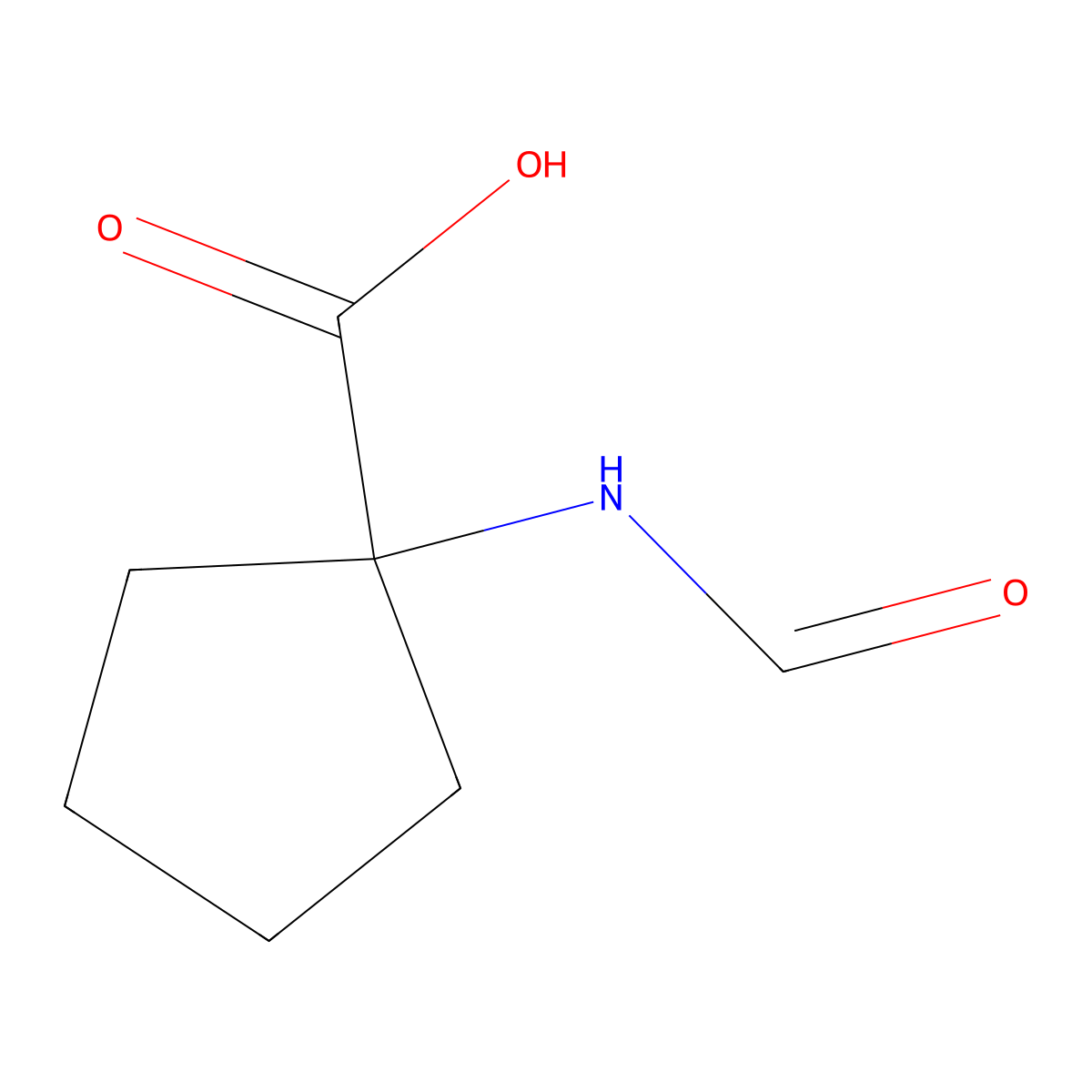 1-Formamidocyclopentane-1-carboxylic acid molecular structure, CAS 15026-77-4