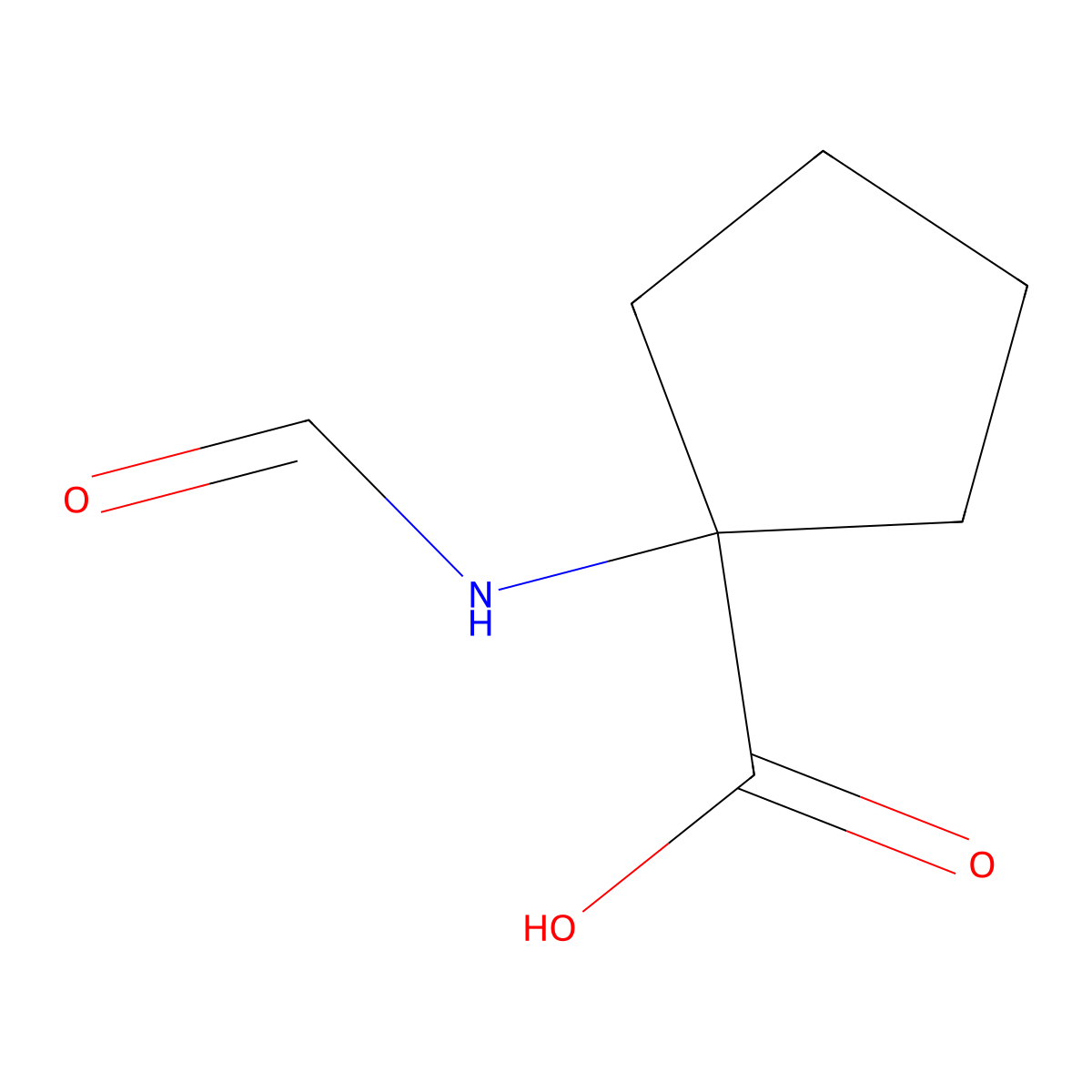 1-Formamidocyclopentane-1-carboxylic acid molecular structure, CAS 15026-77-4
