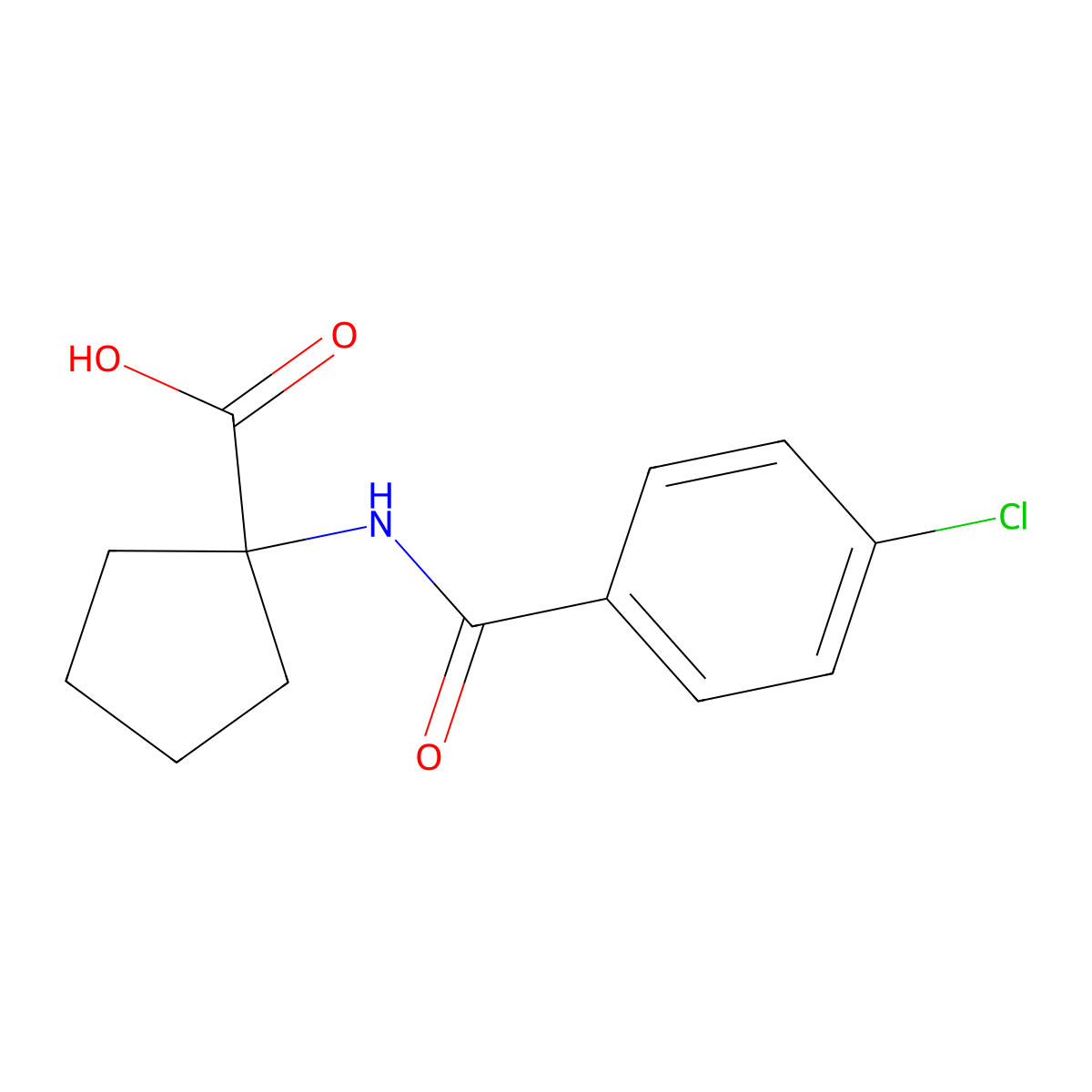 1-(4-Chlorobenzamido)cyclopentane-1-carboxylic acid molecular structure, CAS 15026-82-1