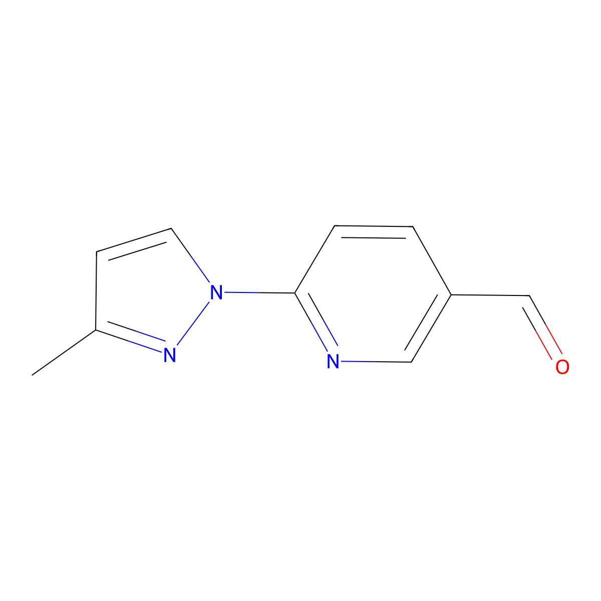 6-(3-Methyl-1H-pyrazol-1-YL)pyridine-3-carbaldehyde molecular structure, CAS 1502611-83-7