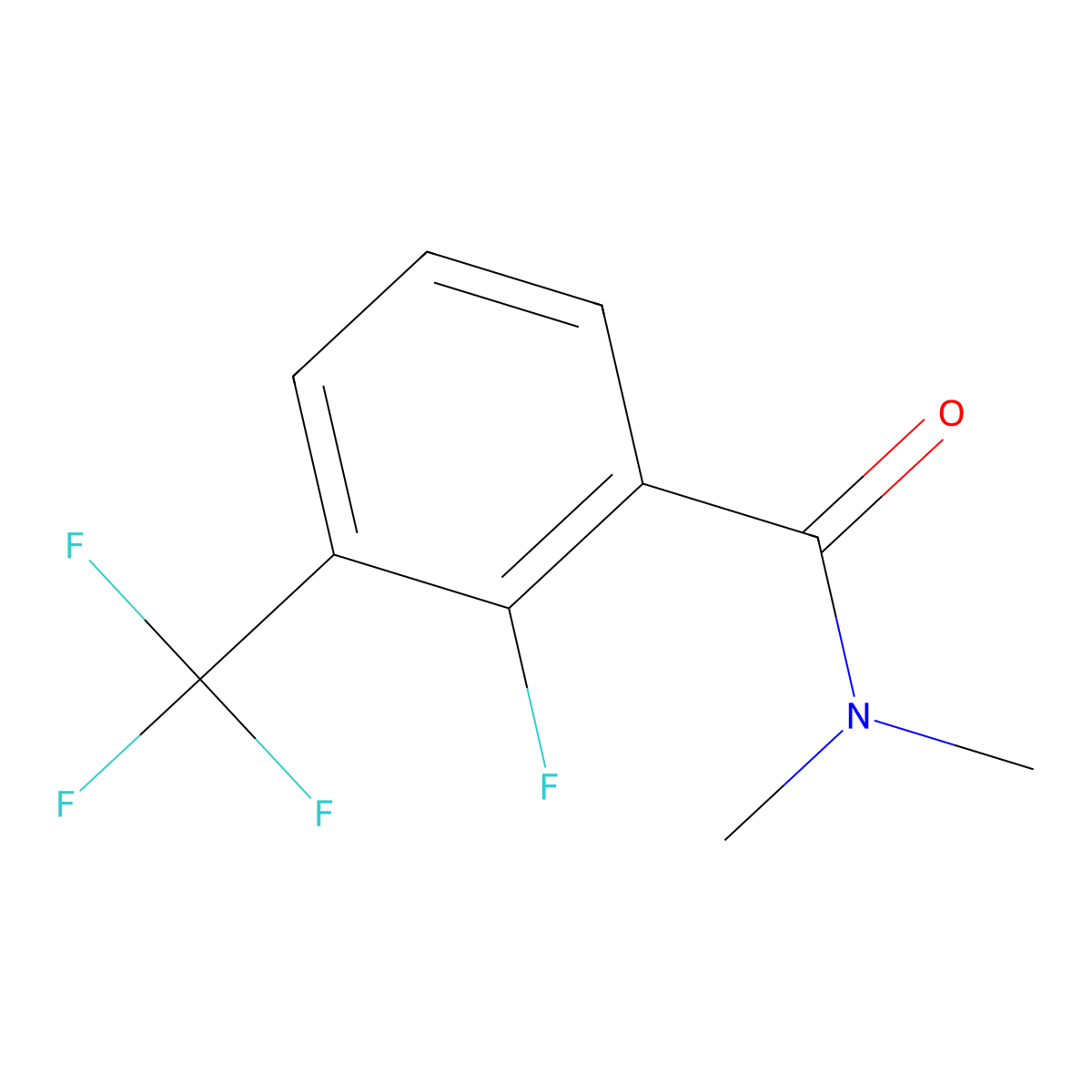 2-fluoro-N,N-dimethyl-3-(trifluoromethyl)benzamide molecular structure, CAS 1502628-35-4
