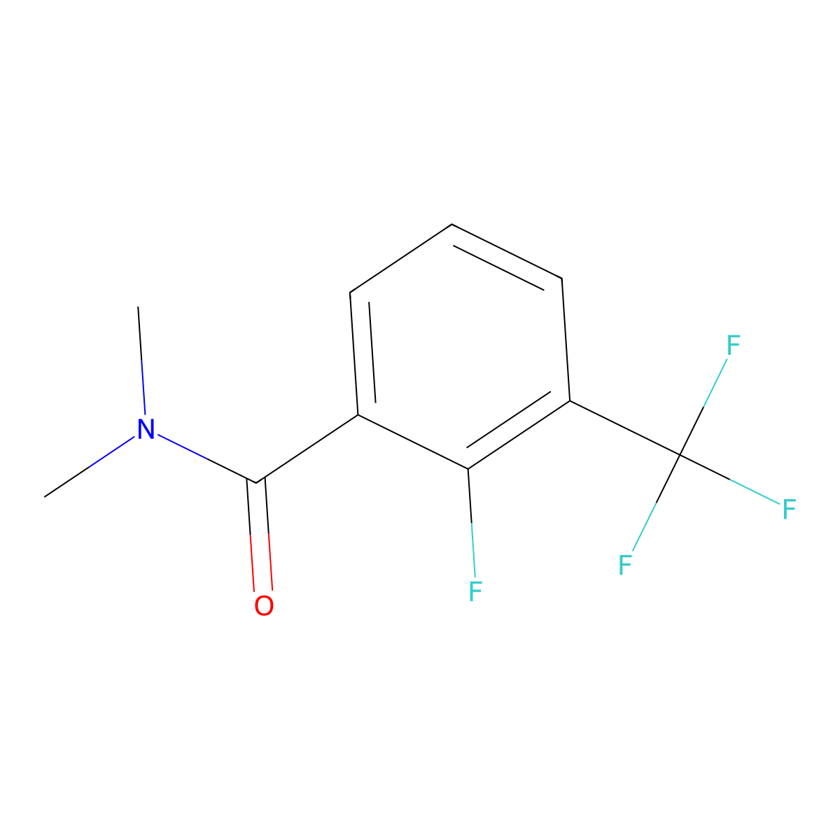 2-fluoro-N,N-dimethyl-3-(trifluoromethyl)benzamide molecular structure, CAS 1502628-35-4