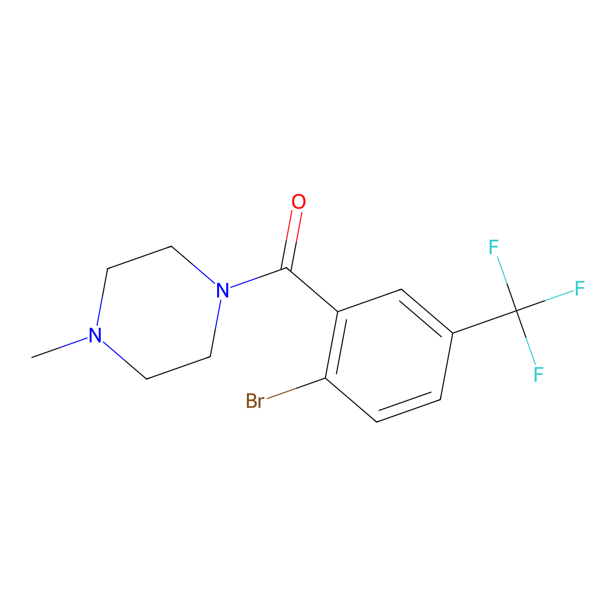 (2-Bromo-5-(trifluoromethyl)phenyl)(4-methylpiperazin-1-yl)methanone molecular structure, CAS 1502628-61-6