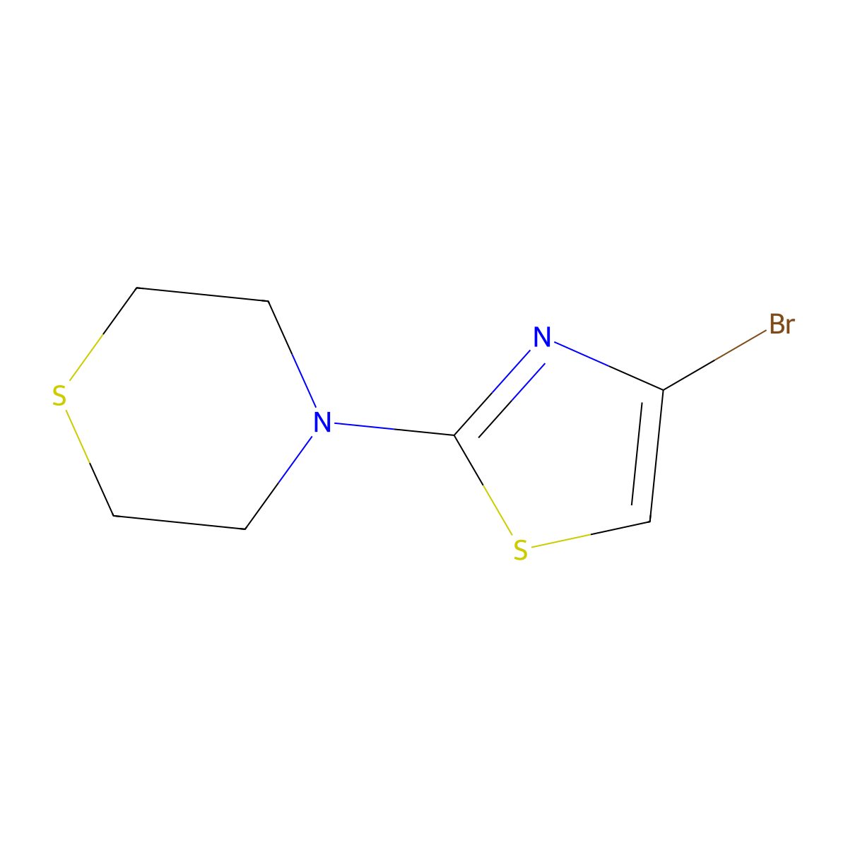 4-(4-Bromo-1,3-thiazol-2-yl)thiomorpholine molecular structure, CAS 1502630-59-2