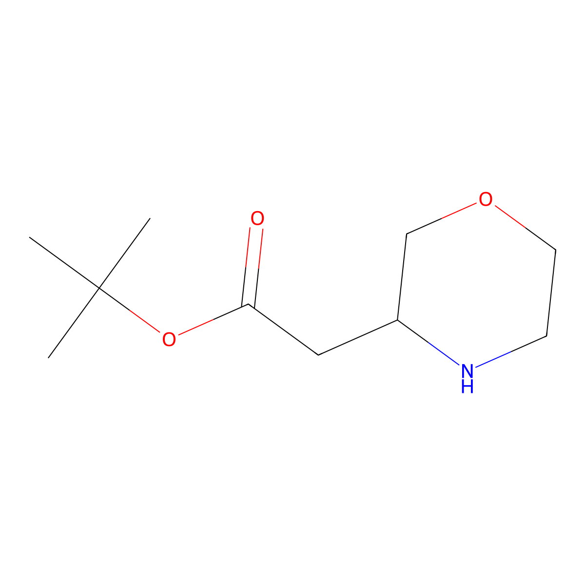 Tert-butyl 2-(morpholin-3-yl)acetate molecular structure, CAS 1502634-54-9