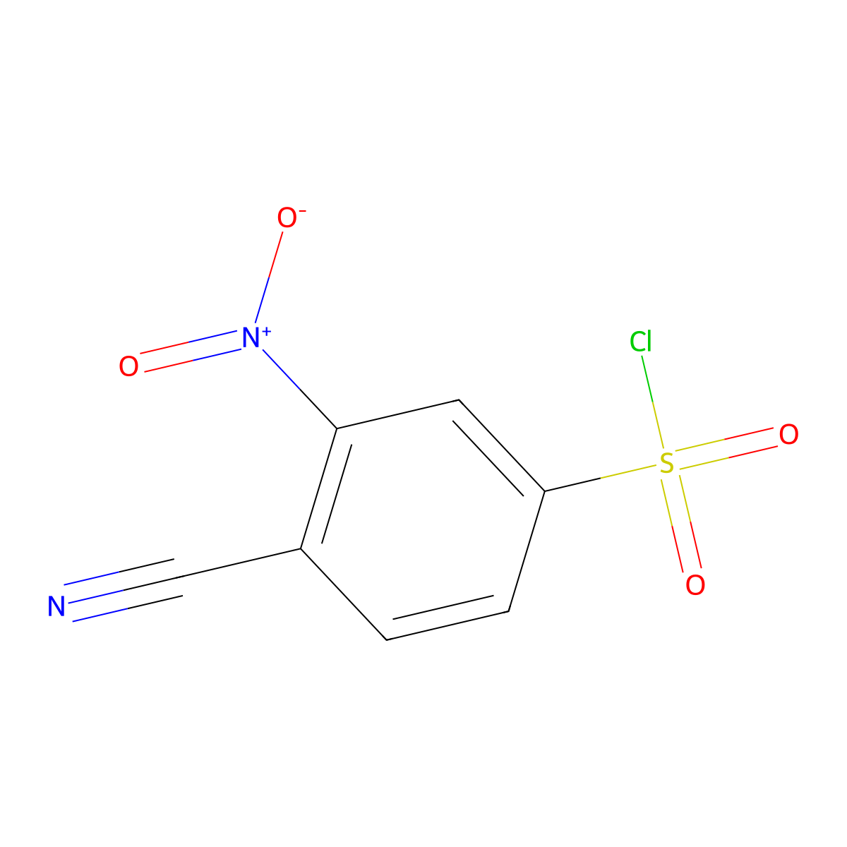 4-Cyano-3-nitrobenzene-1-sulfonyl chloride molecular structure, CAS 1502637-84-4
