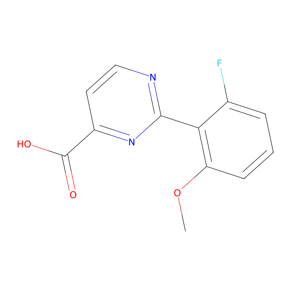 2-(2-Fluoro-6-methoxyphenyl)pyrimidine-4-carboxylic acid molecular structure, CAS 1502645-66-0
