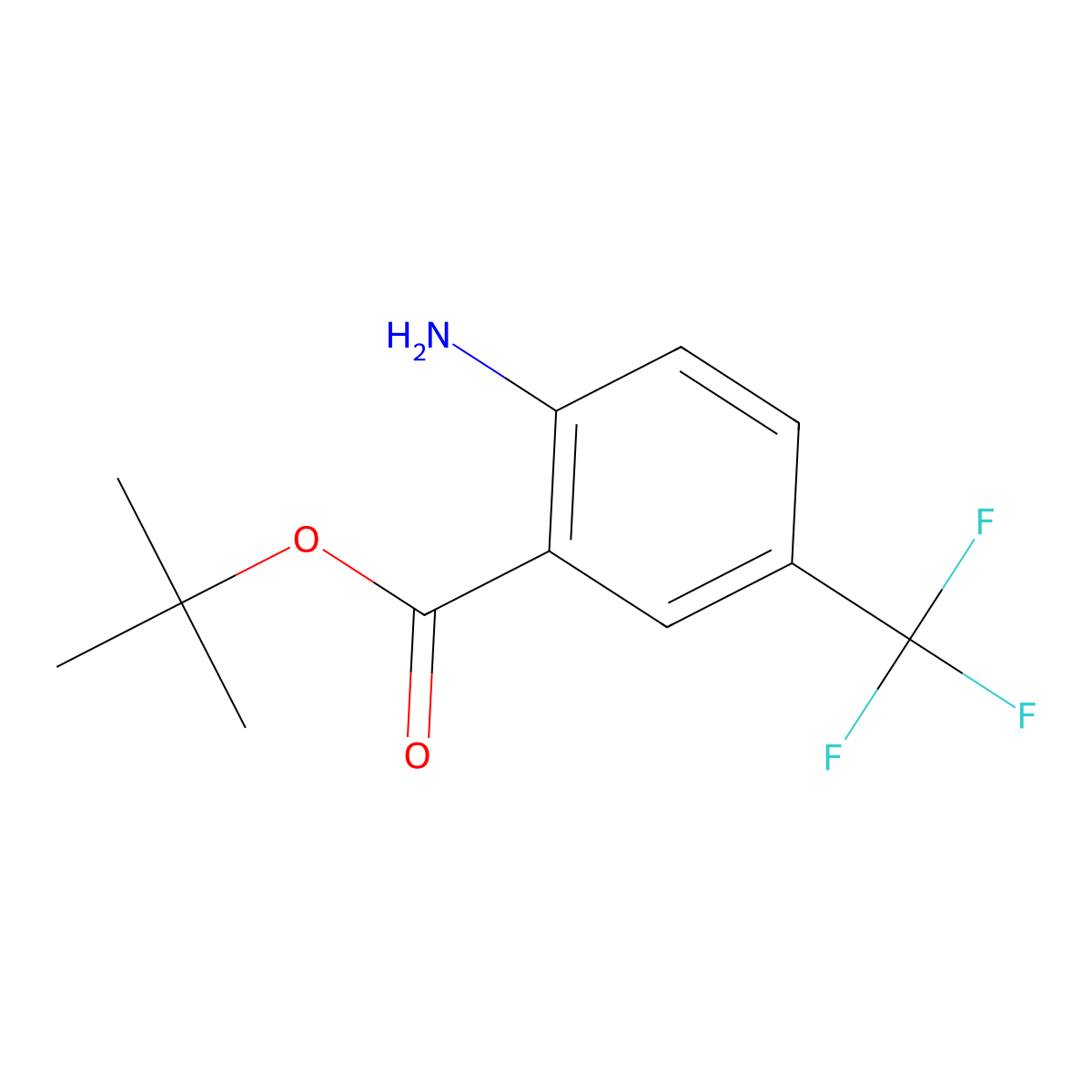 Tert-butyl 2-amino-5-(trifluoromethyl)benzoate molecular structure, CAS 1502645-92-2