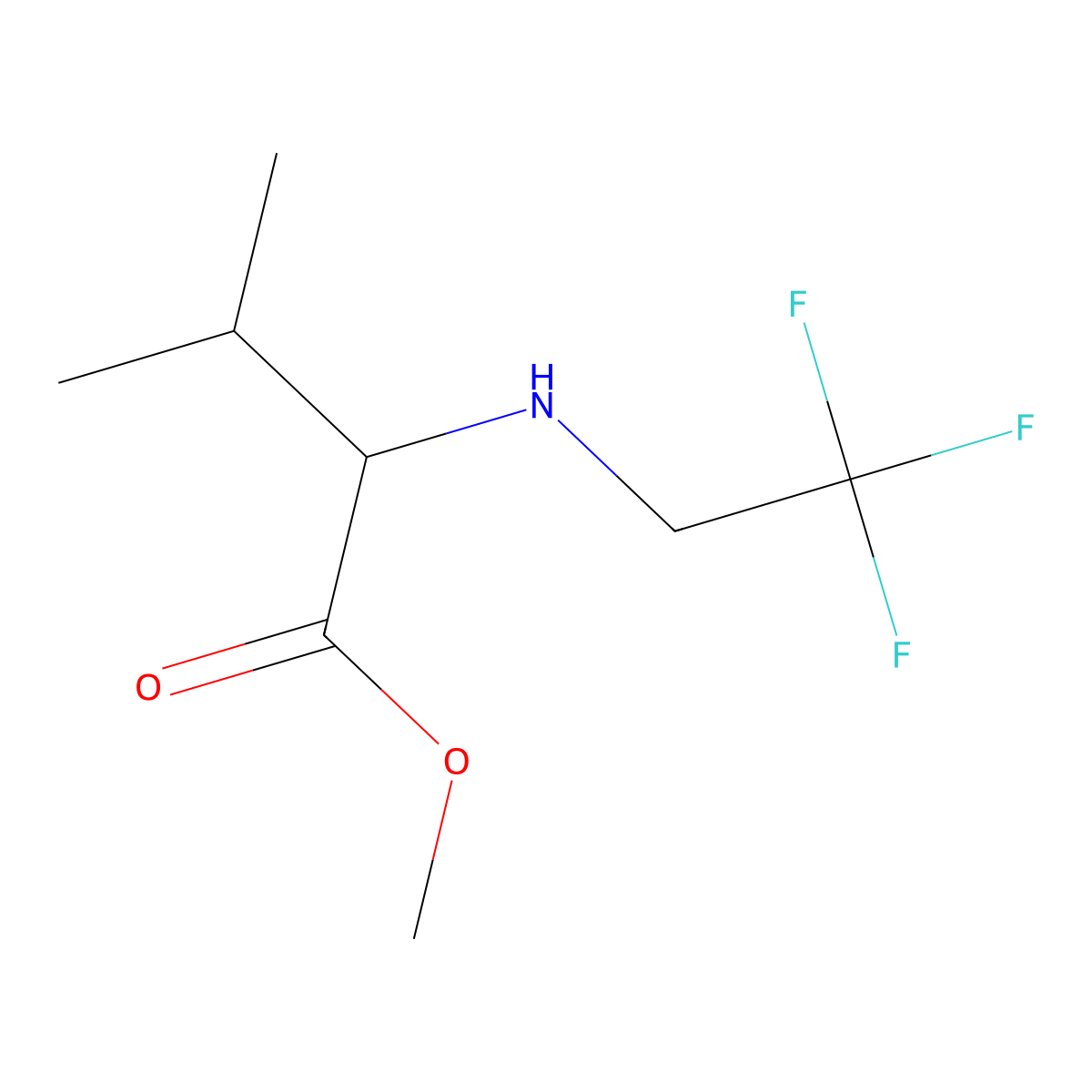 Methyl 3-methyl-2-[(2,2,2-trifluoroethyl)amino]butanoate molecular structure, CAS 1502649-94-6