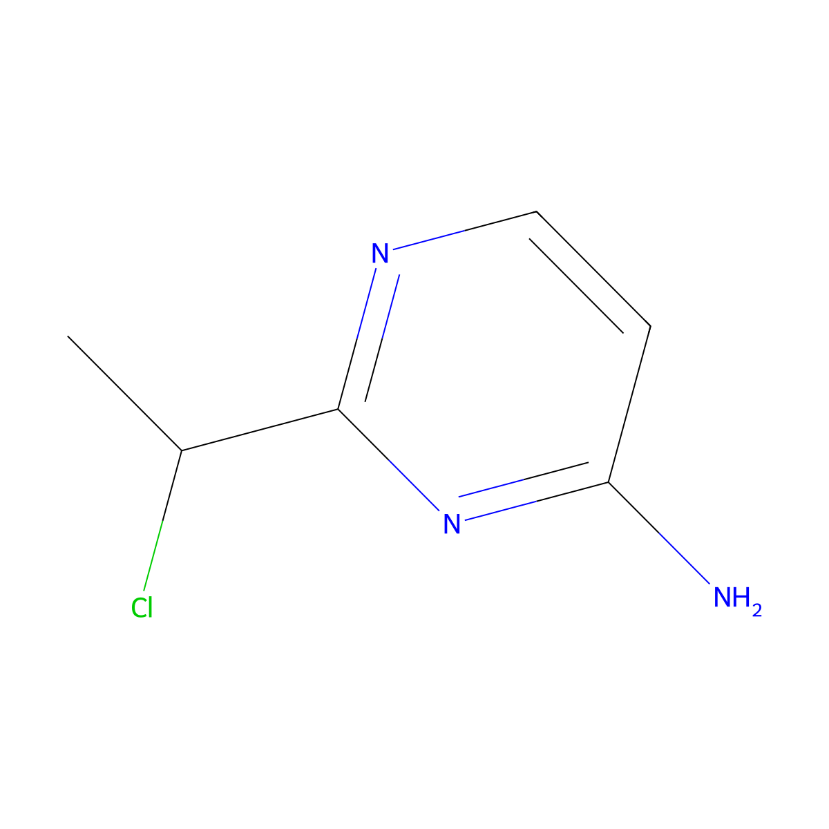 2-(1-Chloroethyl)pyrimidin-4-amine molecular structure, CAS 1502651-24-2