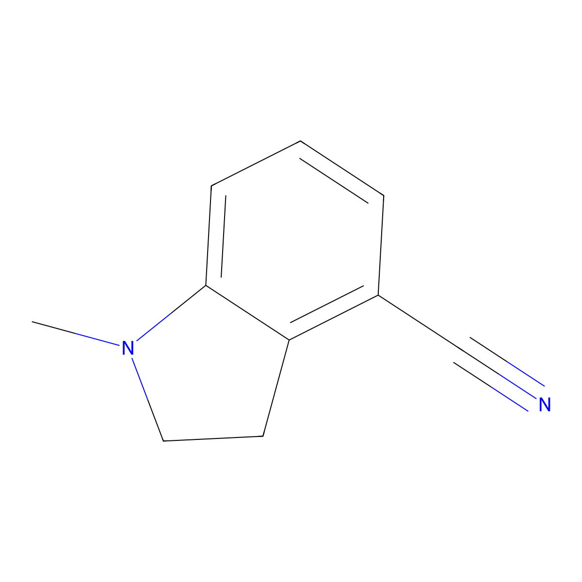 1-Methylindoline-4-carbonitrile molecular structure, CAS 1502665-46-4