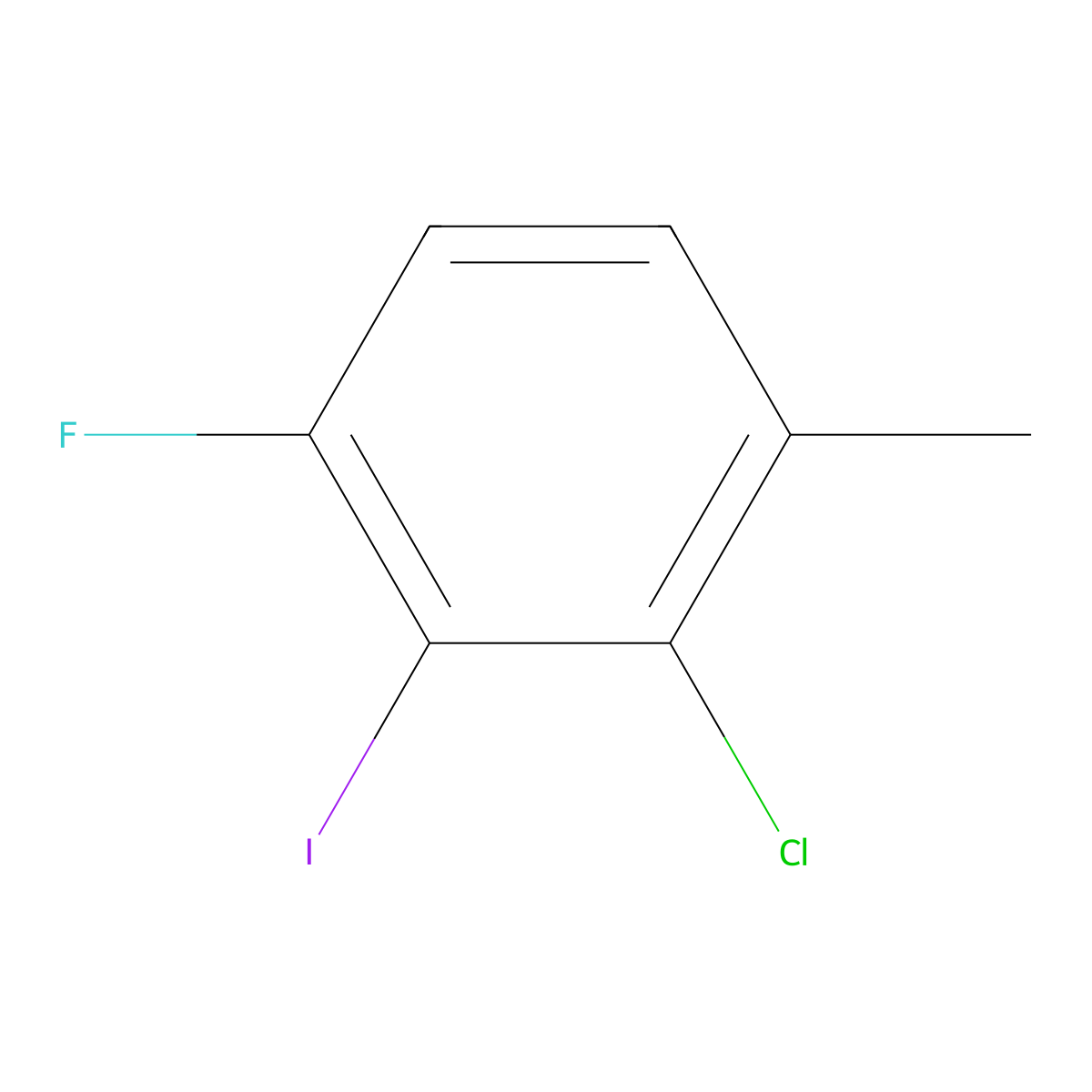 2-Chloro-4-fluoro-3-iodo-1-methylbenzene molecular structure, CAS 1502669-12-6