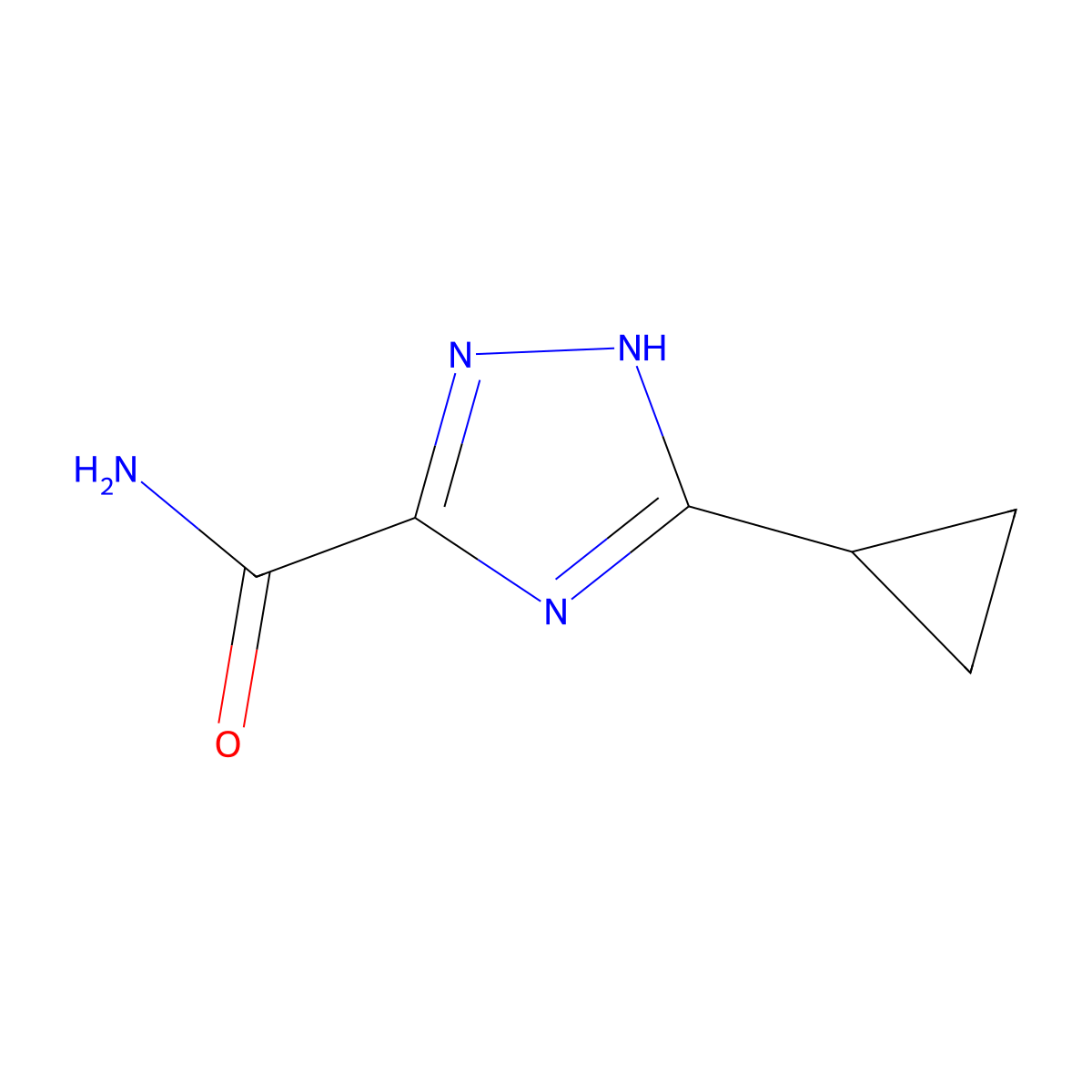 5-cyclopropyl-1H-1,2,4-triazole-3-carboxamide molecular structure, CAS 1502673-73-5