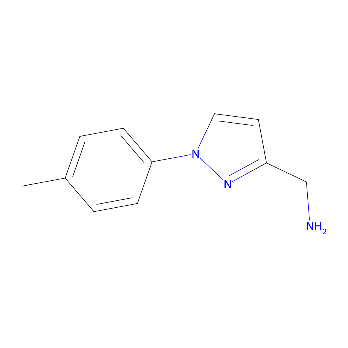 (1-(P-tolyl)-1h-pyrazol-3-yl)methanamine molecular structure, CAS 1502694-86-1