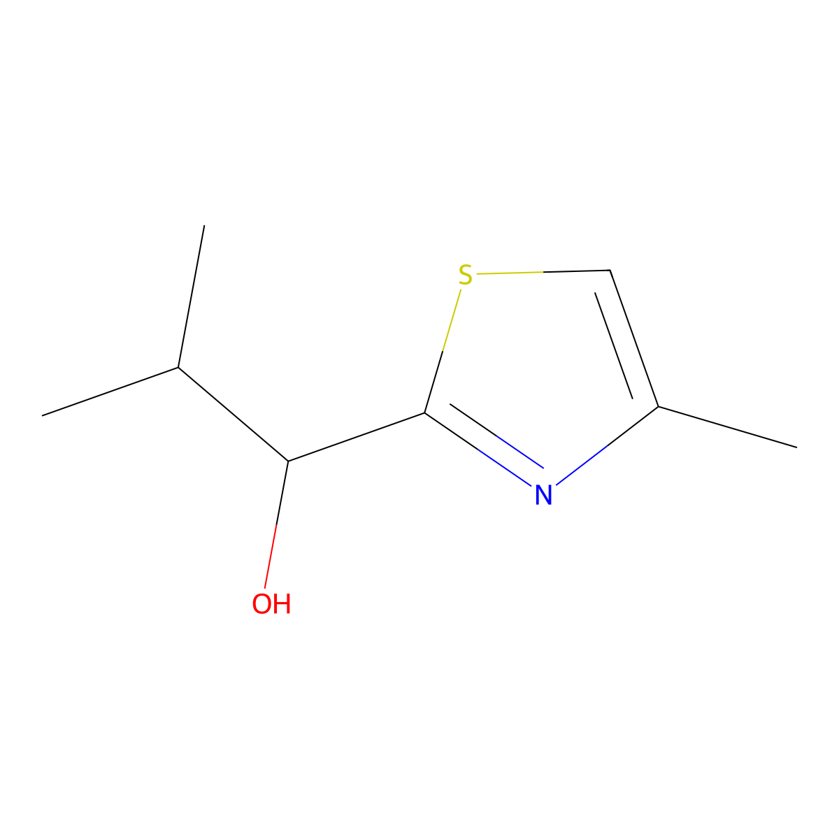 2-Methyl-1-(4-methyl-1,3-thiazol-2-yl)propan-1-ol molecular structure, CAS 1502703-84-5