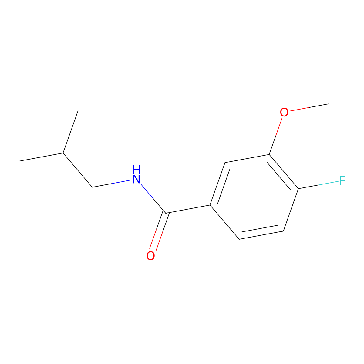4-Fluoro-3-methoxy-N-(2-methylpropyl)benzamide molecular structure, CAS 1502712-16-4