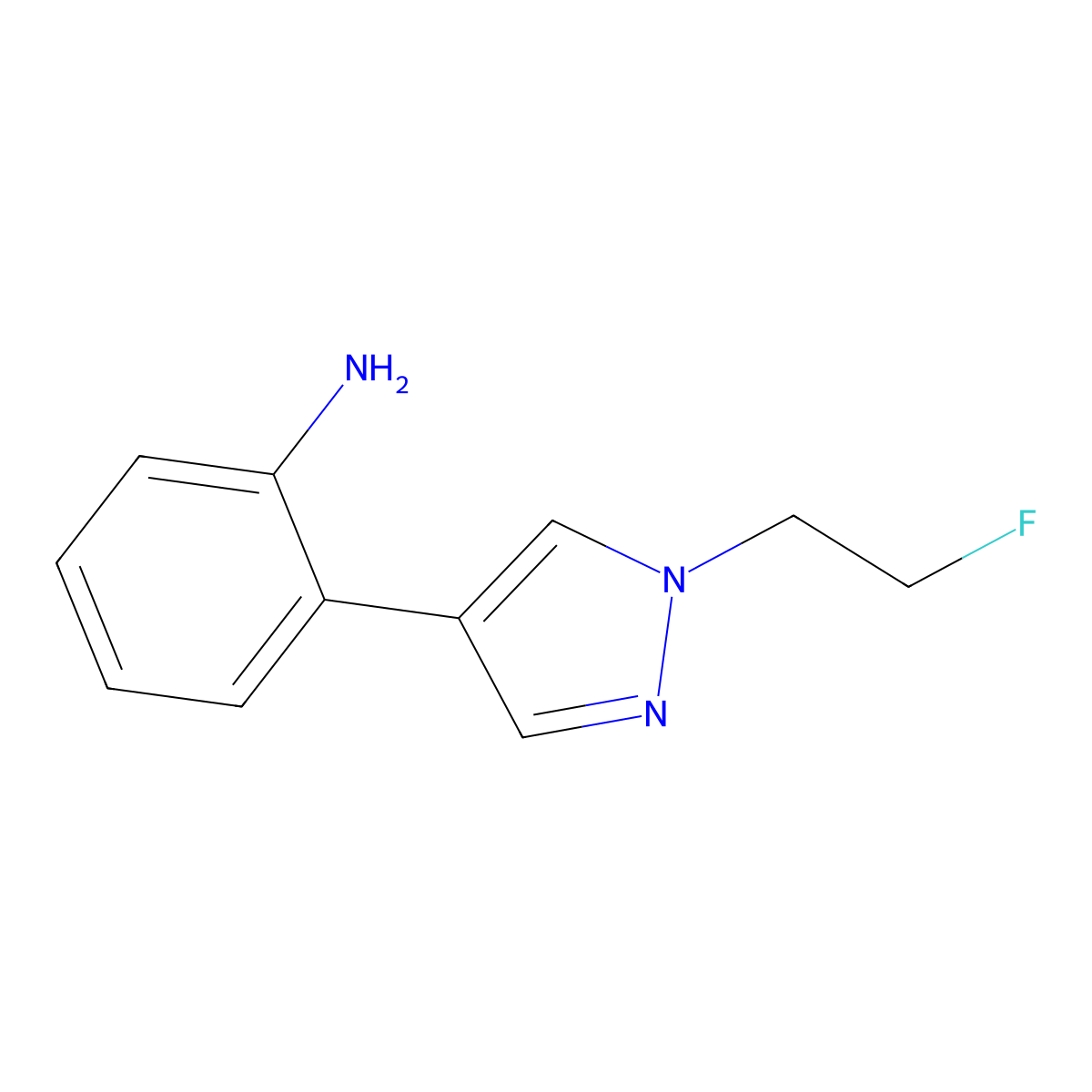 2-[1-(2-fluoroethyl)-1H-pyrazol-4-yl]aniline molecular structure, CAS 1502712-95-9