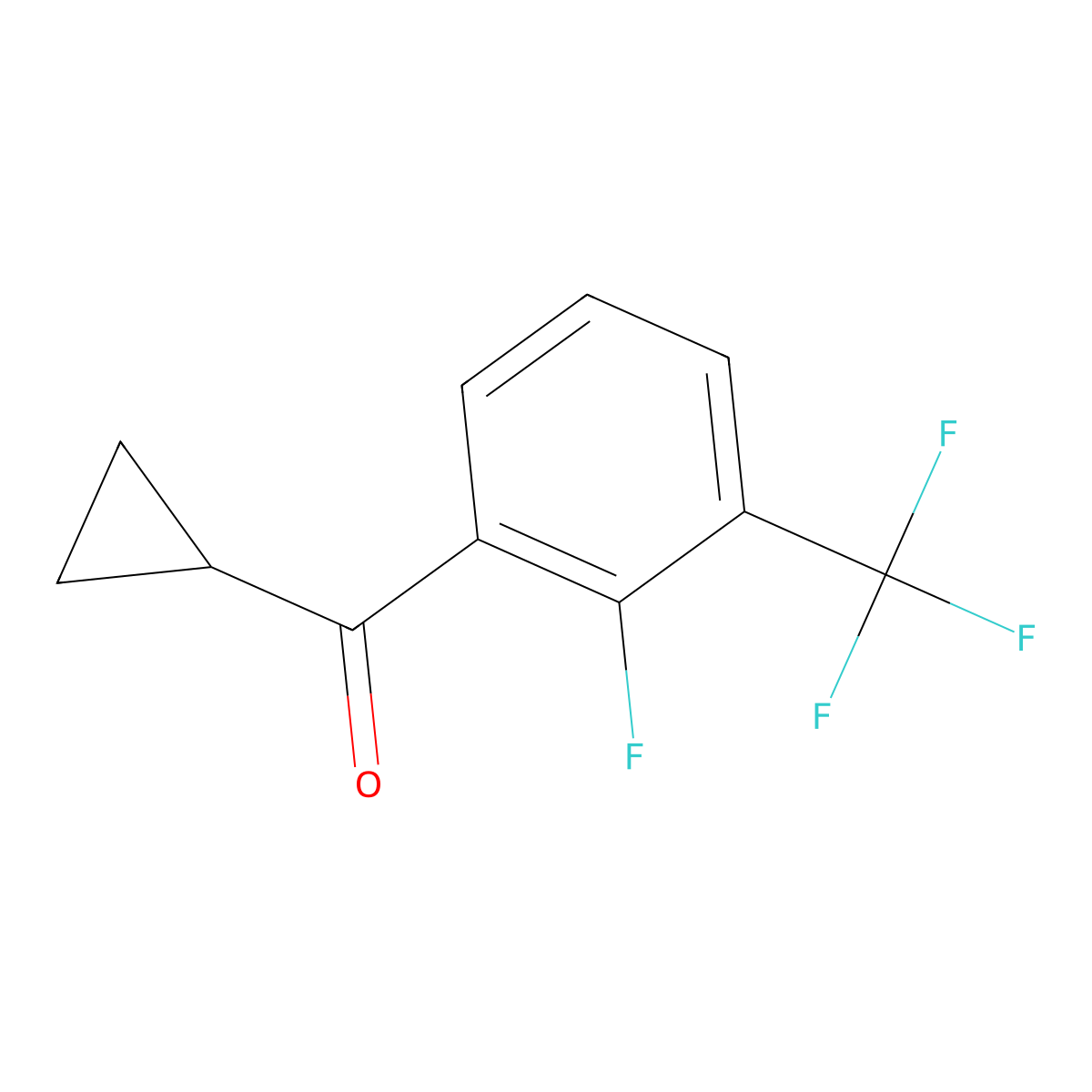 Cyclopropyl[2-fluoro-3-(trifluoromethyl)phenyl]methanone molecular structure, CAS 1502713-38-3