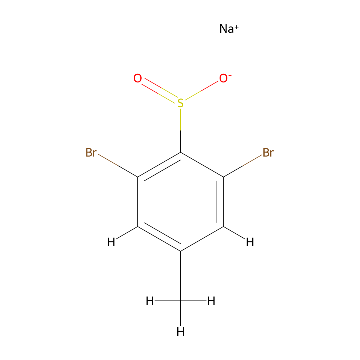 Sodium 2,6-dibromo-4-methylbenzene-1-sulfinate molecular structure, CAS 1502713-70-3