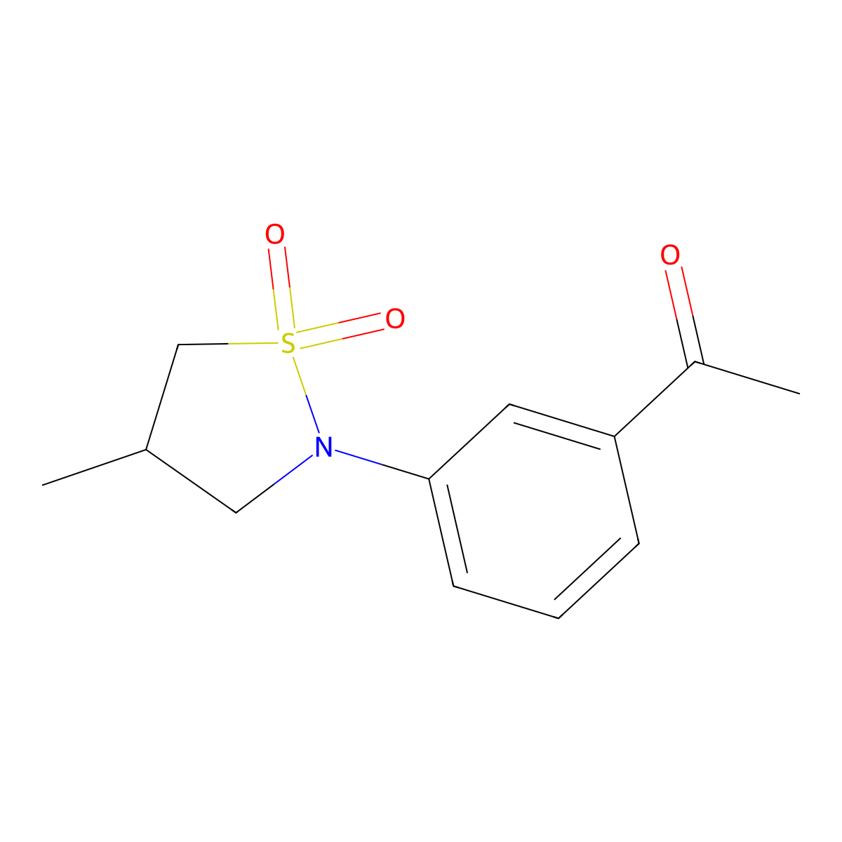2-(3-Acetylphenyl)-4-methyl-1,2-thiazolidine-1,1-dione molecular structure, CAS 1502731-71-6