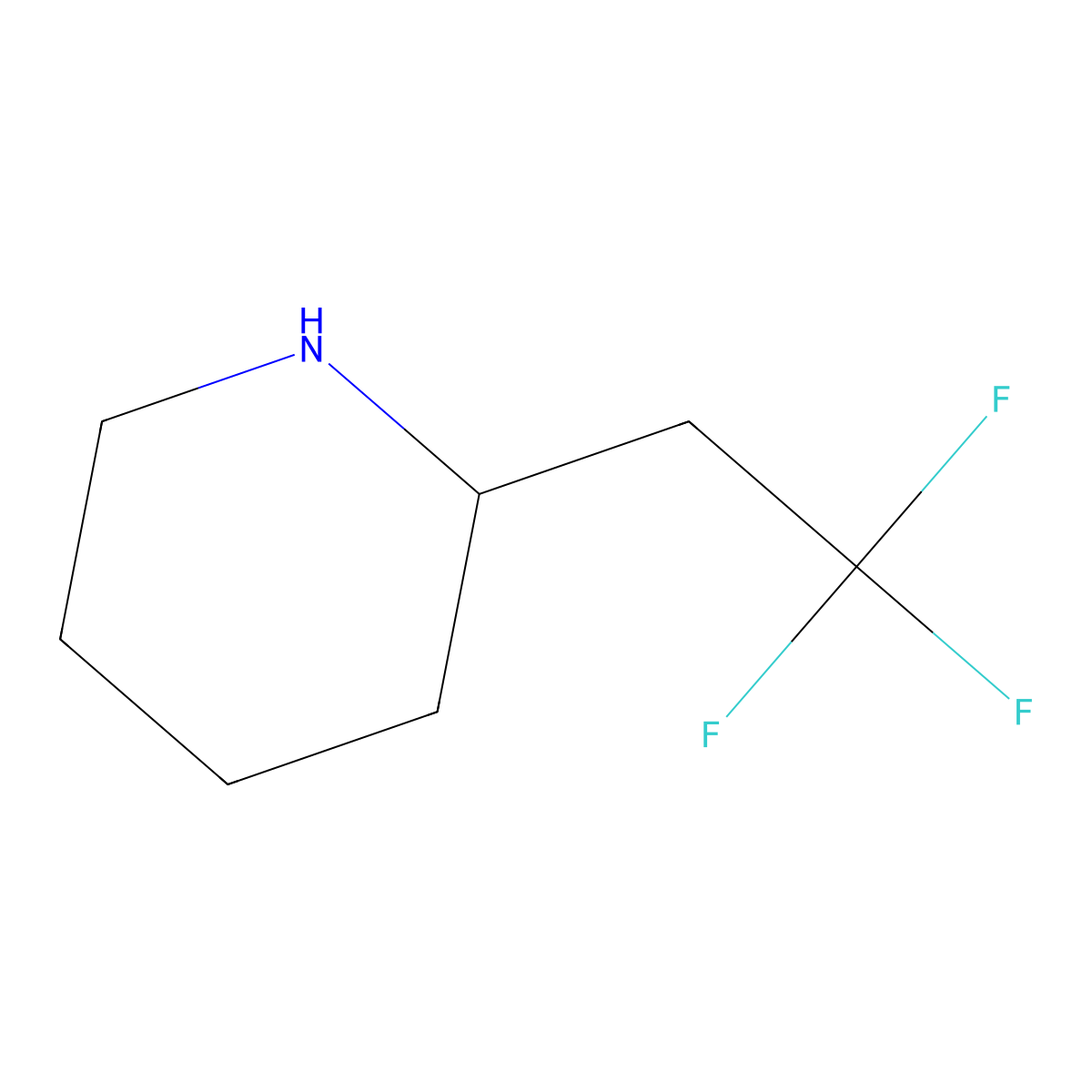 2-(2,2,2-Trifluoroethyl)piperidine molecular structure, CAS 1502740-20-6