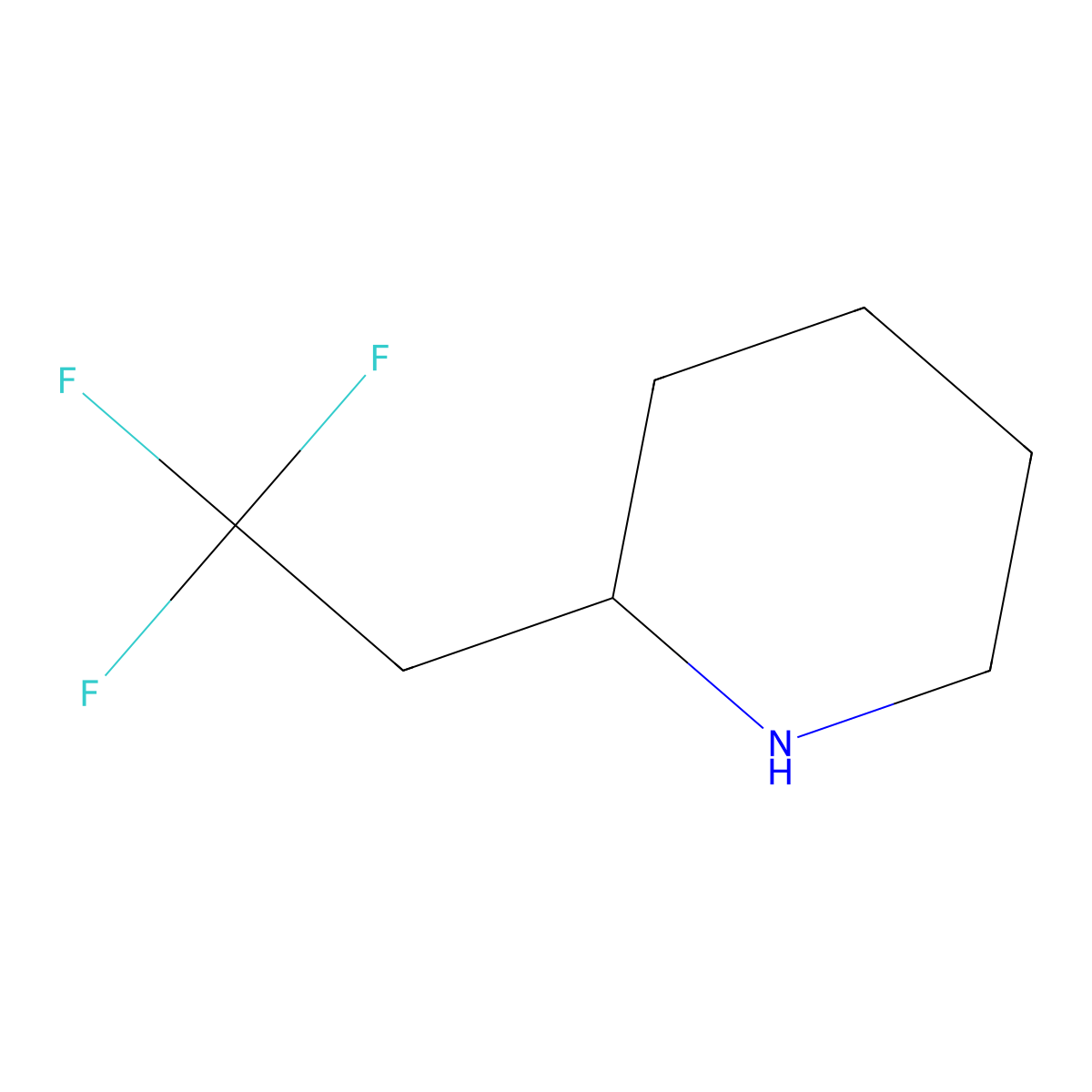 2-(2,2,2-Trifluoroethyl)piperidine molecular structure, CAS 1502740-20-6
