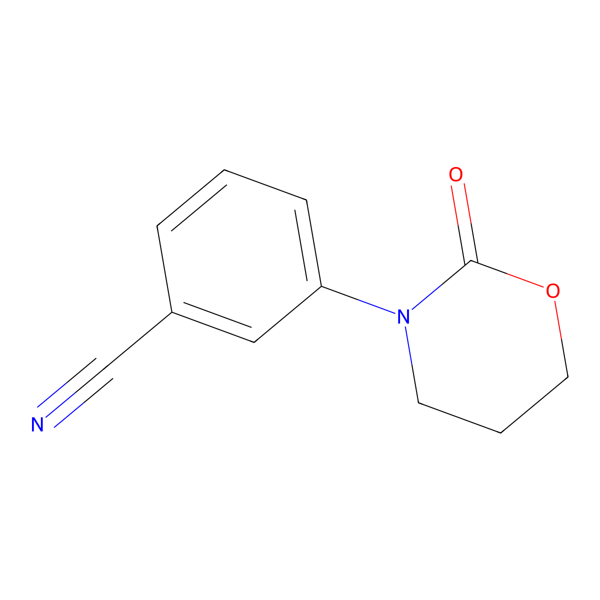 3-(2-Oxo-1,3-oxazinan-3-YL)benzonitrile molecular structure, CAS 1502746-88-4