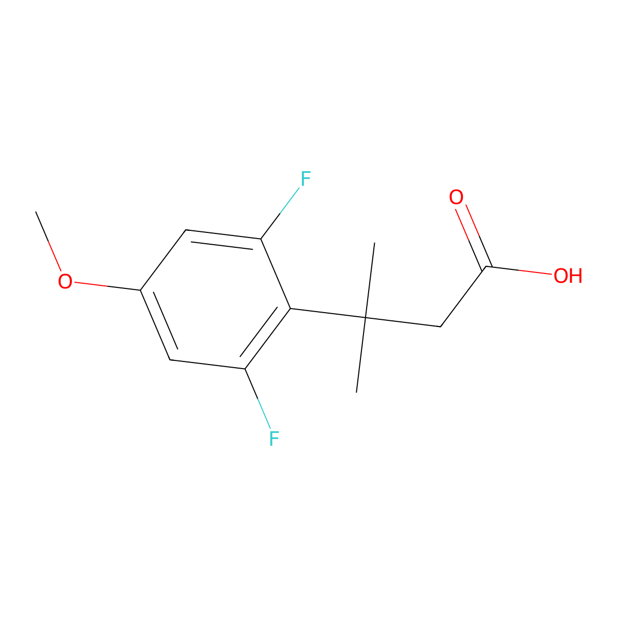 3-(2,6-Difluoro-4-methoxyphenyl)-3-methylbutanoic acid molecular structure, CAS 1502750-89-1
