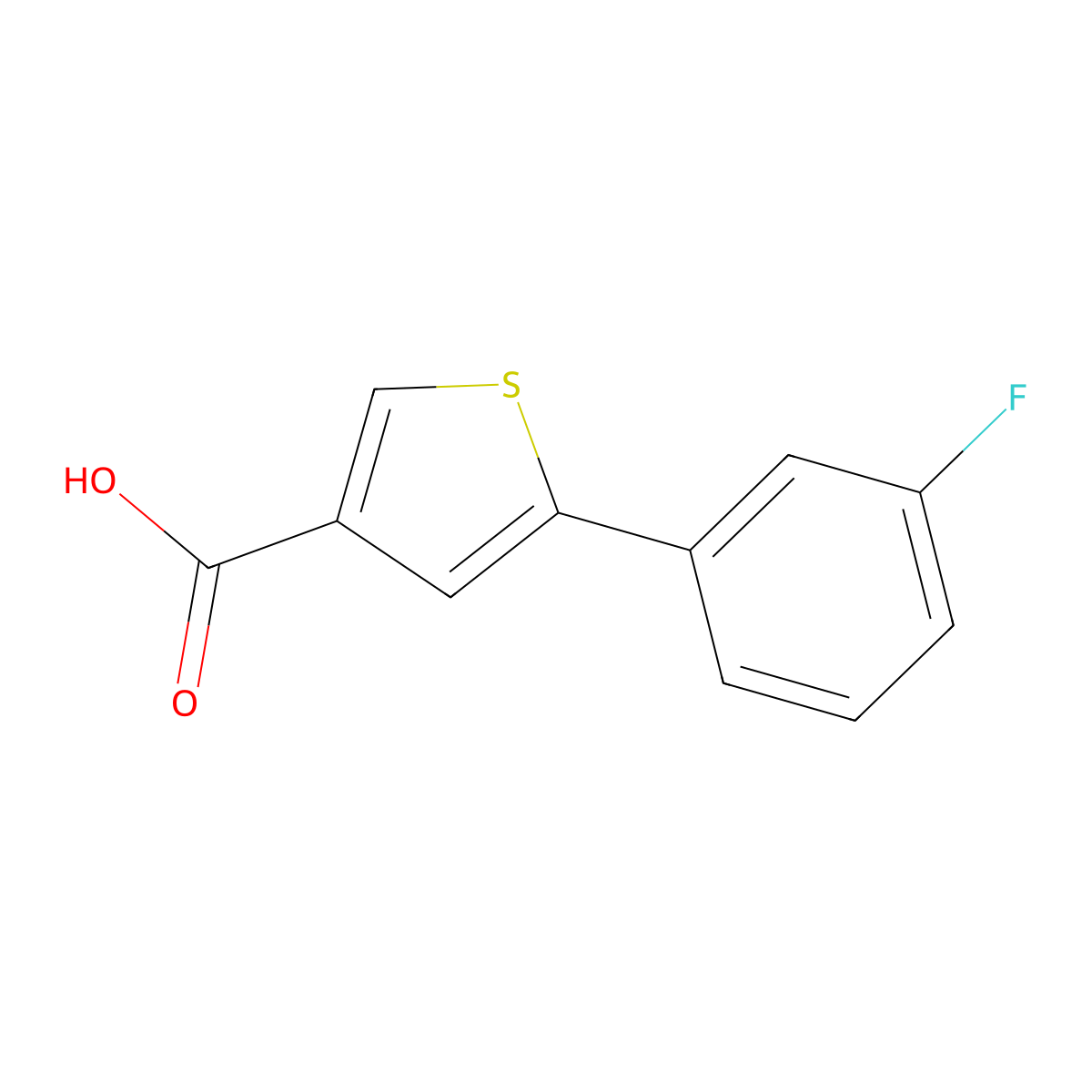 5-(3-Fluorophenyl)thiophene-3-carboxylic acid molecular structure, CAS 1502751-34-9