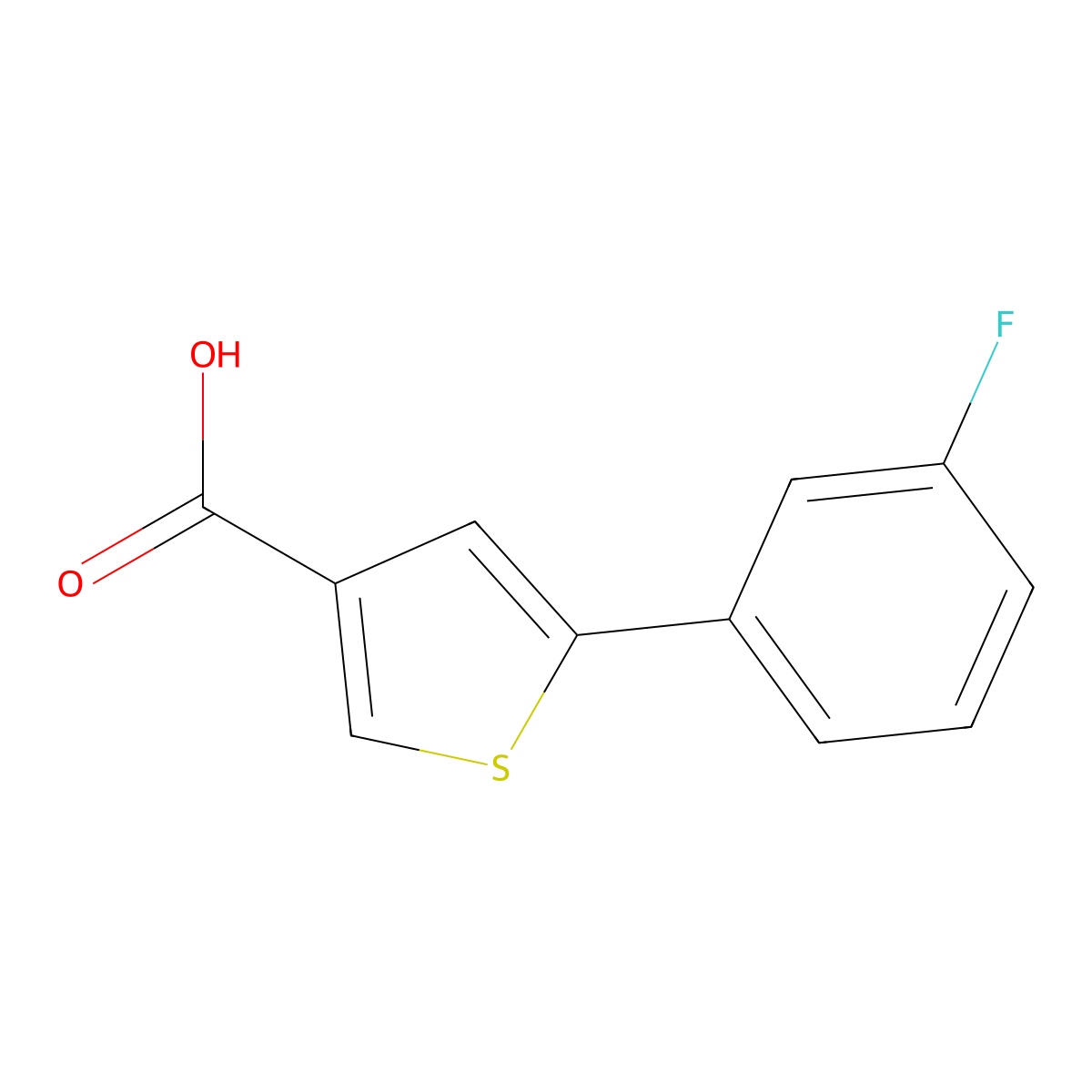 5-(3-Fluorophenyl)thiophene-3-carboxylic acid molecular structure, CAS 1502751-34-9
