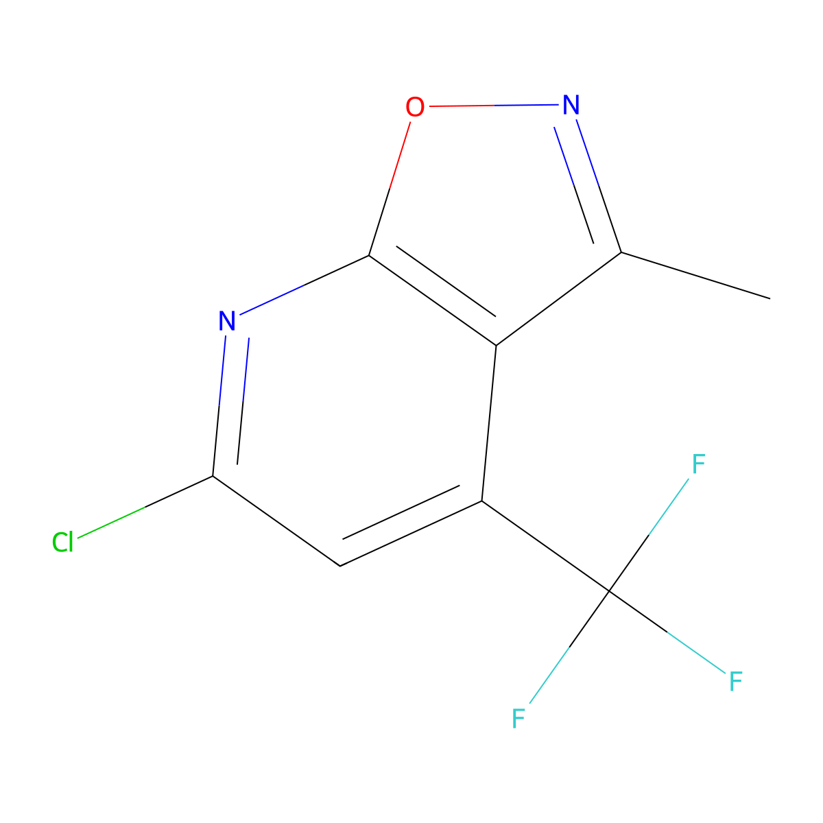 6-Chloro-3-methyl-4-(trifluoromethyl)-[1,2]oxazolo[5,4-b]pyridine molecular structure, CAS 1502758-88-4