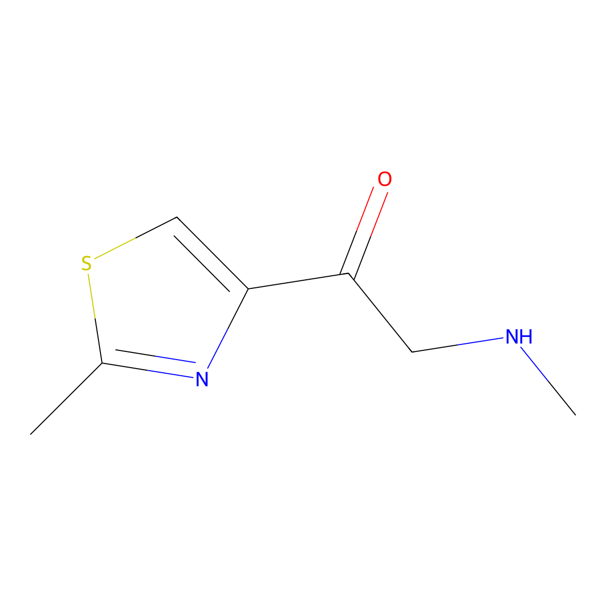1-(2-Methyl-1,3-thiazol-4-yl)-2-(methylamino)ethan-1-one molecular structure, CAS 1502765-58-3