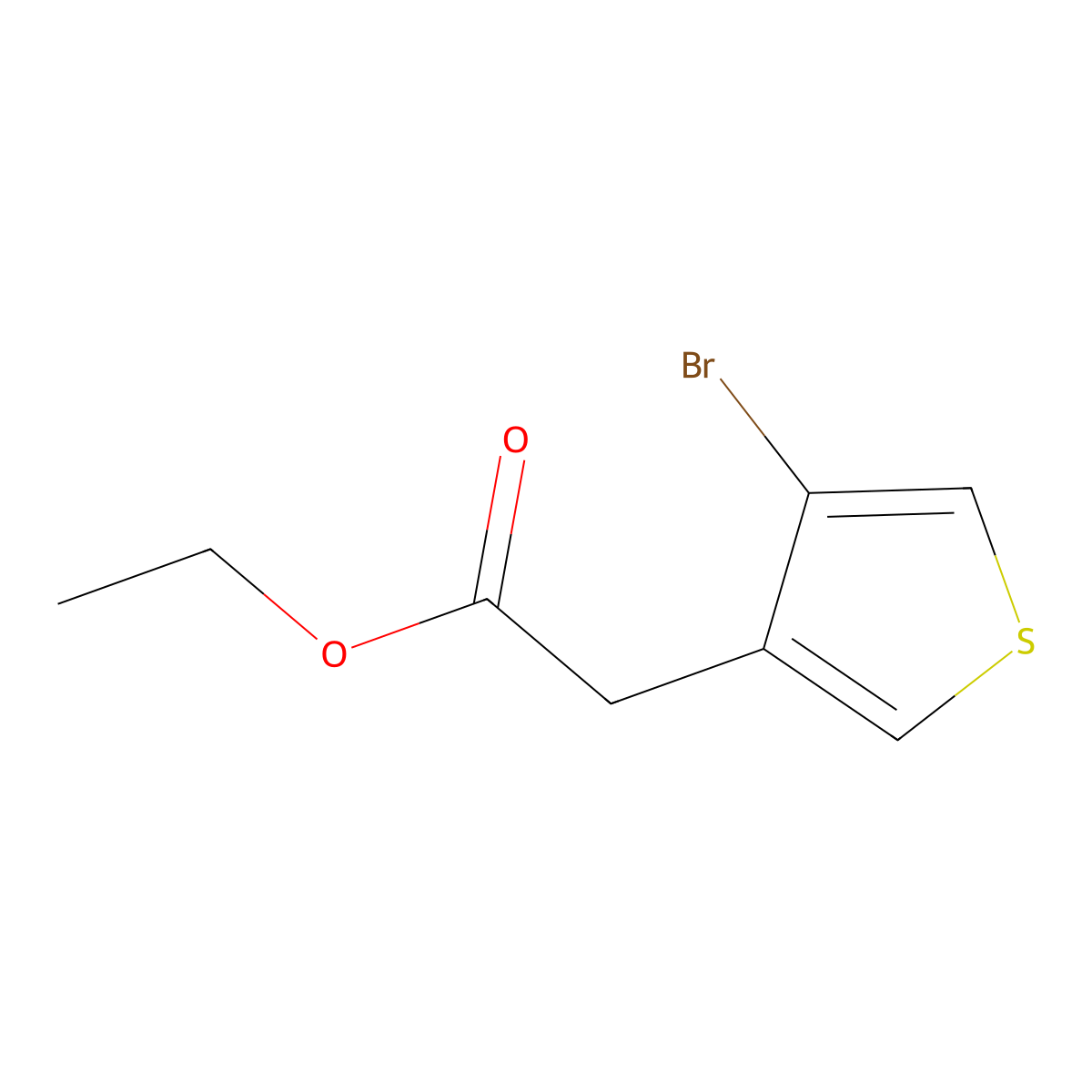 Ethyl 2-(4-bromothiophen-3-yl)acetate molecular structure, CAS 1502780-10-0