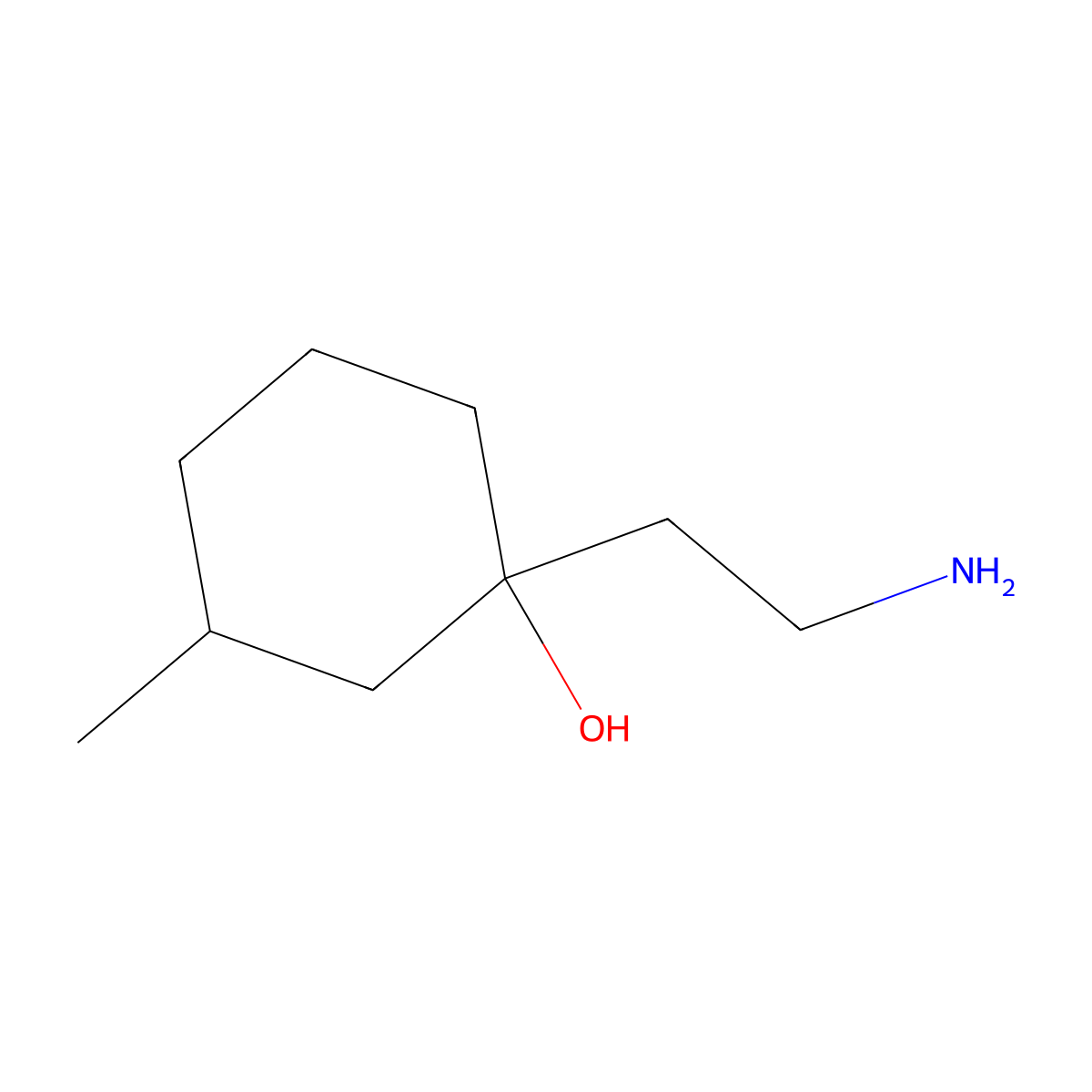 1-(2-Aminoethyl)-3-methylcyclohexan-1-ol molecular structure, CAS 1502786-56-2