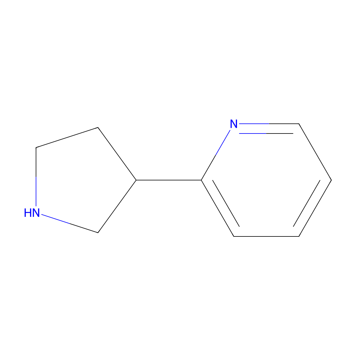 2-(Pyrrolidin-3-yl)pyridine molecular structure, CAS 150281-45-1
