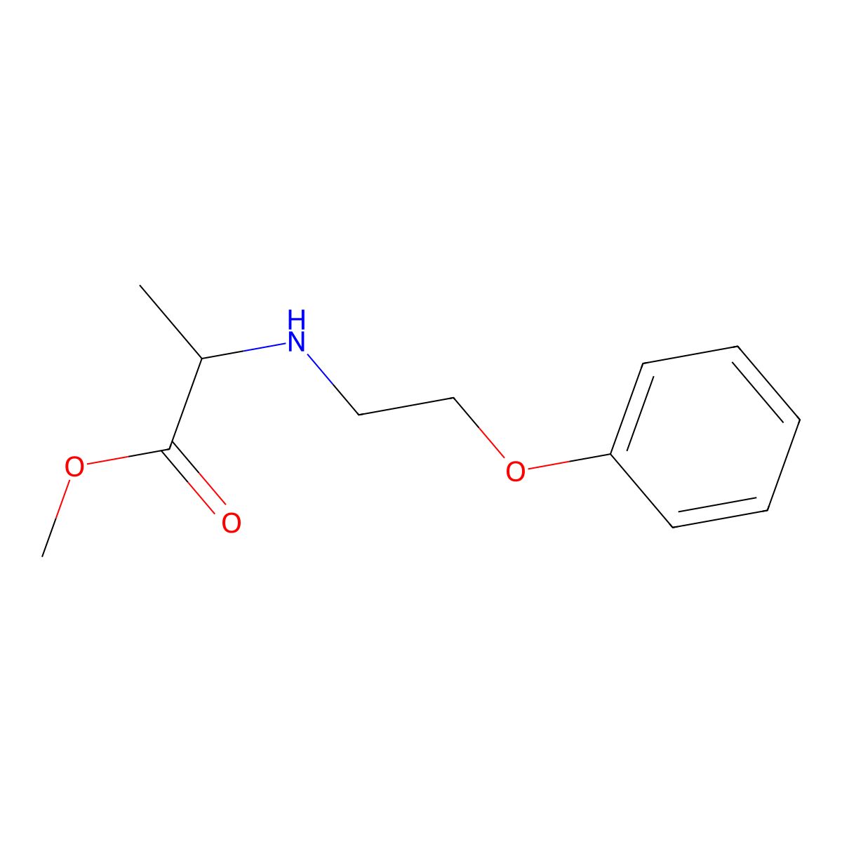 Methyl 2-[(2-phenoxyethyl)amino]propanoate molecular structure, CAS 1502811-47-3