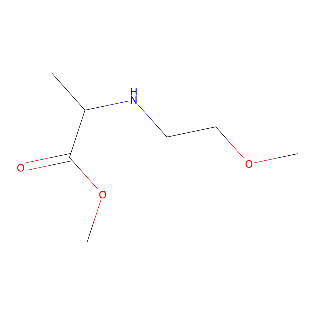 Methyl 2-[(2-methoxyethyl)amino]propanoate molecular structure, CAS 1502811-96-2