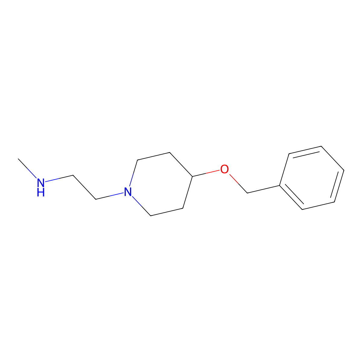 2-(4-(Benzyloxy)piperidin-1-yl)-N-methylethanamine molecular structure, CAS 1502816-23-0