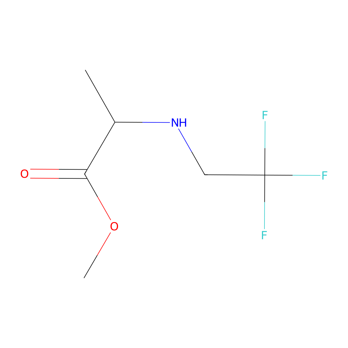 Methyl 2-((2,2,2-trifluoroethyl)amino)propanoate molecular structure, CAS 1502819-68-2