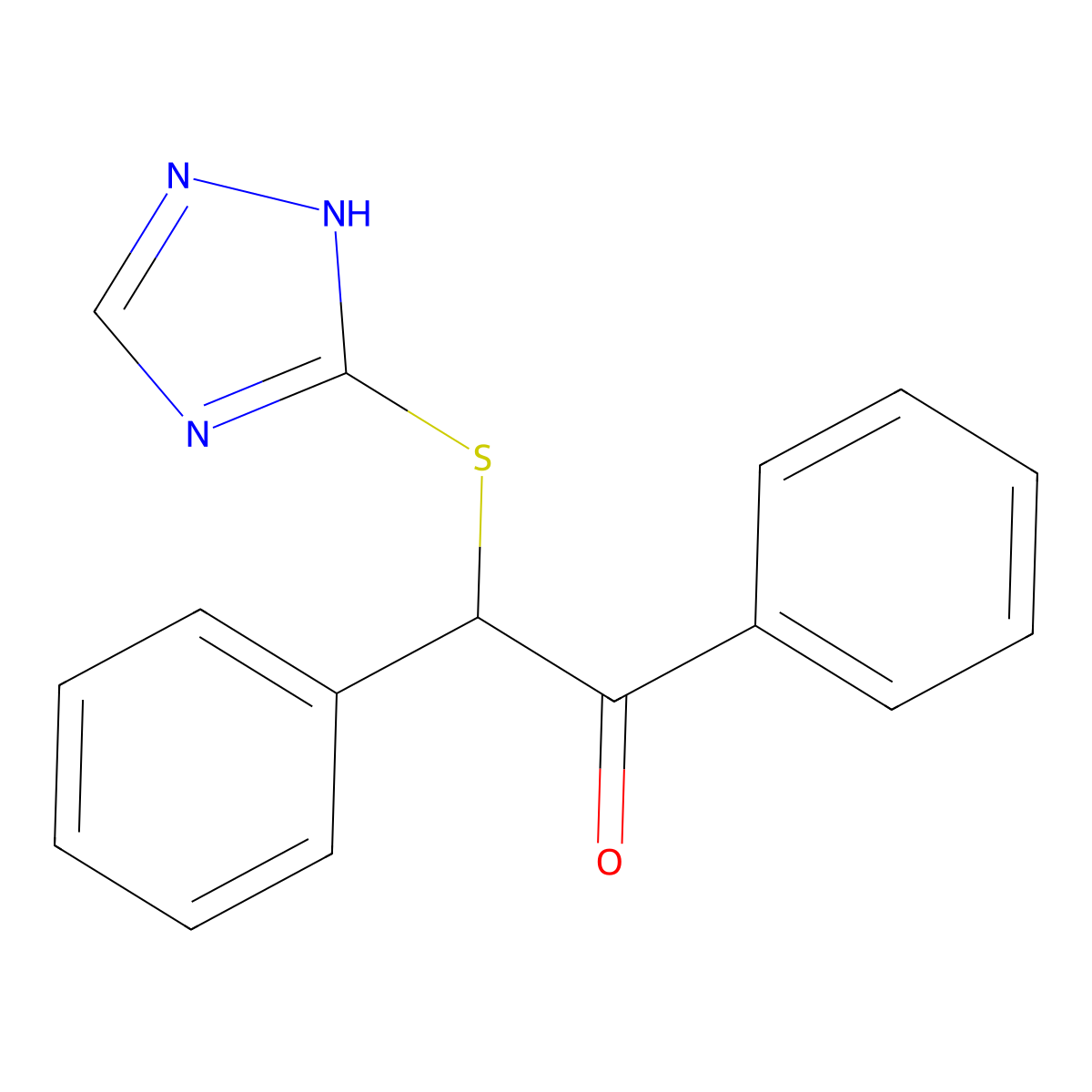 1,2-diphenyl-2-(1H-1,2,4-triazol-5-ylsulfanyl)ethanone molecular structure, CAS 150282-86-3