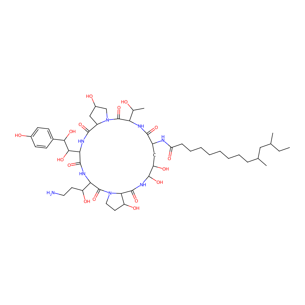 Pneumocandin B0, 5-(threo-3-hydroxy-L-ornithine)- molecular structure, CAS 150283-04-8