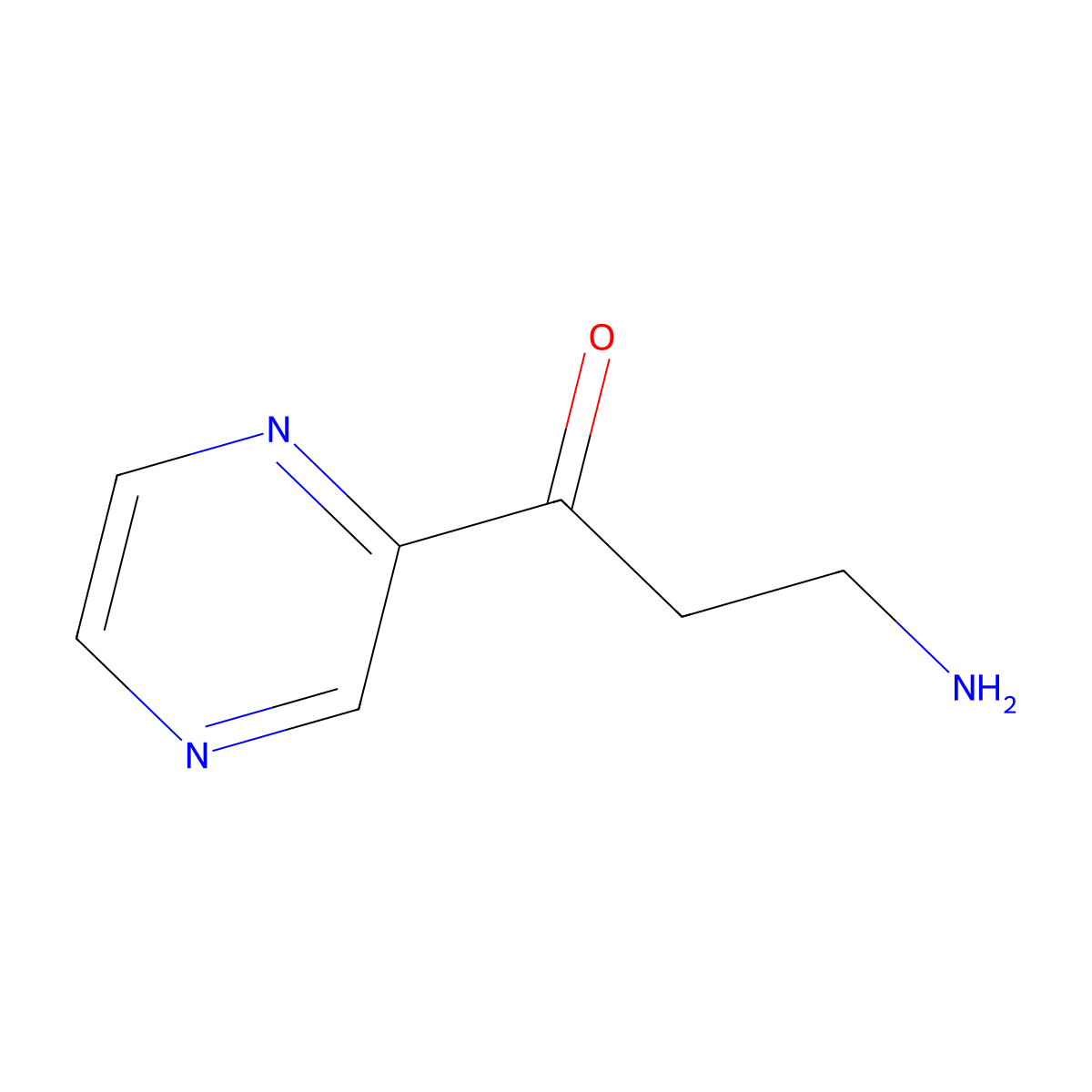 3-Amino-1-(pyrazin-2-yl)propan-1-one molecular structure, CAS 1502835-22-4