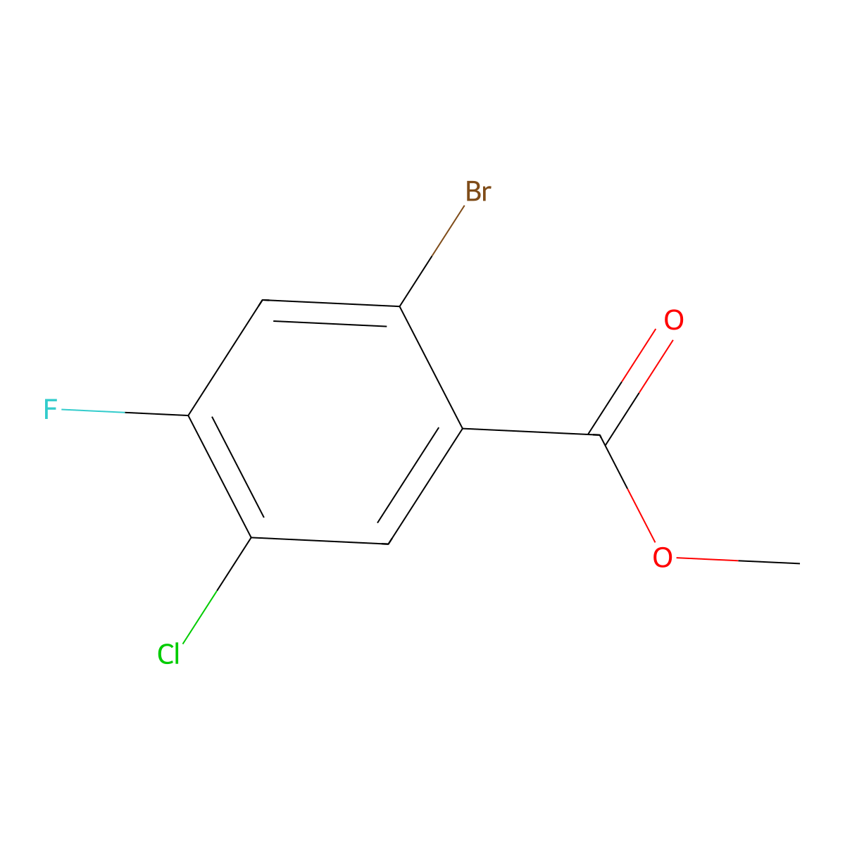 Methyl 2-bromo-5-chloro-4-fluorobenzoate molecular structure, CAS 1502835-28-0