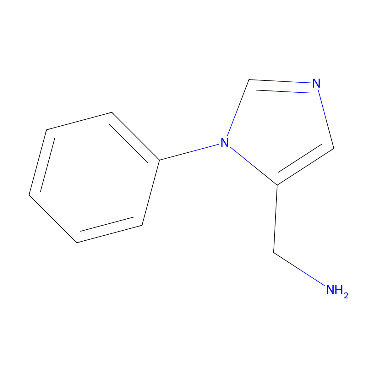 (1-Phenyl-1H-imidazol-5-yl)methanamine molecular structure, CAS 1502841-27-1