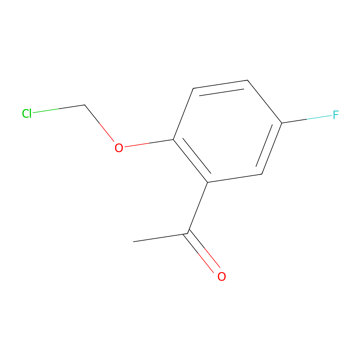 1-[2-(Chloromethoxy)-5-fluorophenyl]ethan-1-one molecular structure, CAS 1502844-21-4