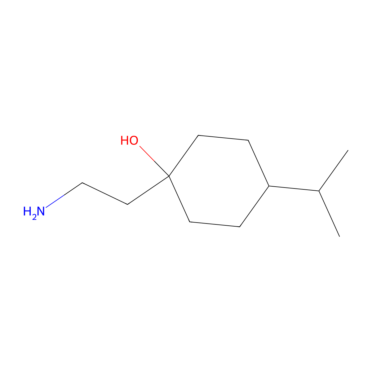 1-(2-Aminoethyl)-4-(propan-2-yl)cyclohexan-1-ol molecular structure, CAS 1502851-25-3